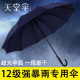 天堂伞长柄伞直杆伞双人加大加固半自动晴雨两用可定制logo广告商务伞 藏青色-十骨加大加固