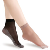 欧蓝薇雅【10双装】夏短丝袜女包芯丝女士短筒袜超薄防滑底防勾丝休闲袜子 （黑色） 10双