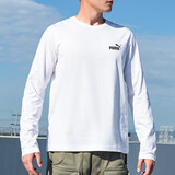 彪马（PUMA）长袖男2025夏季新款长袖内搭打底衫T恤衫圆领套头衫休闲长袖T恤男 白色 M