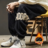 杉努（SHANNU）休闲裤子男士秋冬季加绒加厚工装男裤韩版ins束脚宽松运动卫长裤 2236黑色 2XL （建议160-175斤）