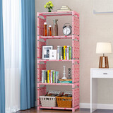 蜗家 简易书架学生书柜组合置物架收纳架家用客厅宿舍寝室书房收纳架 幸运樱桃【宽42*高124cm】