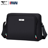 七匹狼男包单肩包男士包包斜挎包大容量多层背包男牛津布包休闲斜肩包包 黑色横款