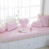 西子纱主卧飘窗垫窗台垫四季通用定制高端飘窗坐垫毯卧室阳台垫子可水洗 语格-粉色（加厚款） 定做联系客服