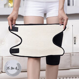 梦宽粘扣护膝保暖老寒腿防寒加绒男女士膝盖关节套加厚秋冬季骑行护腿 魔术贴双层整圈绒 均码