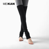 美看（MEIKAN）瑜伽袜套冬季保暖过膝长筒袜女 加长堆堆袜护腿护膝袜 黑色 1双