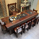 唐博士 茶台 茶桌  船木茶桌 实木茶桌 新中式老船木茶几龙骨茶桌椅组合 1.8米龙骨茶桌+1船舵+4靠背