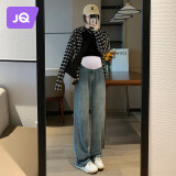 婧麒（JOYNCLEON）孕妇裤春季休闲外穿打底阔腿牛仔裤小个子 复古蓝 L jyk26751