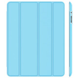 JETech 苹果iPad2/iPad3/iPad4代(仅适用2-4代)保护壳磁吸智能休眠支架保护套 蓝色