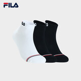 FILA 斐乐官方男袜低腰袜子套装秋季新款运动休闲短袜子三双装 标准白/传奇蓝/传奇蓝- 3双 XS