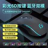 太空步X9无线蓝牙鼠标充电式静音游戏电竞专用办公双模发光适用于苹果笔记本电脑通用 灰色 2.4G版