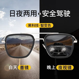 CAPONI 钢铁侠同款眼镜伊迪丝变色偏光太阳镜近视墨镜男日夜两用开车镜 银黑框-日夜两用偏光变色片