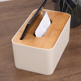 双庆家居（HOMERESIDE）整理盒竹木纸巾盒 创意抽纸盒 卷纸盒家用多功能收纳盒桌面卷纸筒 简约纸巾盒