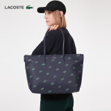 LACOSTE法国鳄鱼女包logo印花潮流大容量单肩托特包|NF4493HN 021/深蓝色 00