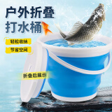 臻佑（Grsaed）折叠水桶家用车载户外钓鱼桶便携打水桶硅胶取水桶带盖10L 蓝色