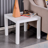创意小方桌简约现代小木桌客厅茶几边桌沙发床头桌 咖啡桌四方桌飘窗桌幼儿园画画桌餐积木桌简易小桌子 白色 长60*宽60*高50cm