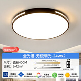 全光谱led吸顶灯卧室灯大气客厅灯主卧房间餐厅阳台灯 雅黑40cm无极调光全光谱护眼