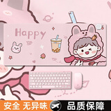 园洲绿加热桌垫暖桌垫加长加大桌面鼠标发热桌垫写字台办公桌 奶茶女孩3档调温+自动断电+速热