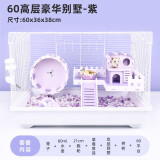 再再仓鼠笼金丝熊专用47超便宜大的基础笼子用品大全小套装豪华别墅 【金丝熊】60高层豪华别墅紫