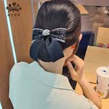 栀子花开 头花网兜发夹职业盘发网发套护士宾馆物业酒店银行工作发饰头饰 黑色-小香风2号-白瓣花-细网