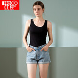 红豆背心女性感蕾丝吊带提花竖条纹修身内搭打底内衣女 魅惑黑165