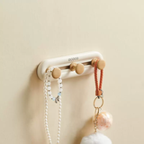 ecoco挂钩强力黏胶墙壁挂墙上承重透明免打孔厨房粘钩黏贴门后衣服钩子 轻奢款 3钩【奶油色/1个装】