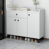 赛初 鞋柜简易家用多层收纳客厅门口玄关柜小户型储物鞋柜架子 【三门一抽】暖白色90*30*84