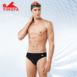 英发（YINGFA）泳裤 男士防尴尬温泉度假舒适专业竞速训练儿童三角游泳裤 黑色XL