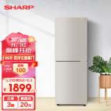 夏普（SHARP）两门冰箱 风冷无霜 节能冰箱 小型家用 大冷冻 彩晶玻璃面板 冰箱 以旧换新 BCD-196WTBE-N 196升