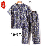 奉孝中老年人女奶奶夏装短袖妈妈套装老人衣服60岁70老太太夏天上衣 10号色 XL （建议105-120斤）