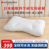 西川（NISHIKAWA）儿童枕头6-8-12-15岁以上成人软管枕小学生青少年透气可水洗枕芯