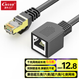 CNCOB六类网线延长线 Cat6类千兆网络延长线 RJ45网口接头电脑路由器连接器线 纯铜屏蔽双绞线0.5米