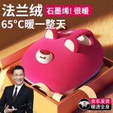 嘉柏兰暖脚神器暖脚宝充电热水袋床上睡觉暖脚器家用取暖器电热宝暖宝宝 草莓熊【保温12H+升级亲肤绒】 国标防爆内胆丨外套可拆洗