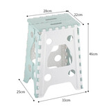 加厚塑料折叠凳子家用省空间餐桌椅户外便携式摆摊折叠椅一键折叠 绿色大号46厘米折叠承重200斤