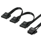 尘土 适用鑫谷模组线显卡线 24PIN电脑主板 显卡硬盘电源线SATA 大4PIN侧挂8pin全模硬盘主板显卡线 8Pin转4Pin*3【70CM】