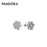 潘多拉（PANDORA）闪耀雪花耳钉925银自然季度简约精致高级生日礼物送女友