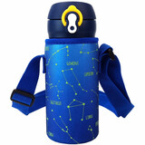 Bolikin杯套通用象印保温杯套带背带水杯袋斜挎水杯套保护套防摔儿童杯套 夜光星座背带杯套 300-360ml