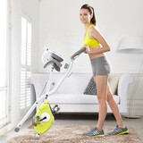 雷克 室内动感单车家用磁控健身车静音可折叠卧式运动自行车健身器材 BC22001柠檬黄（带心率无拉绳）