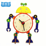 皮皮豆 创意diy涂色手工制作自制时钟材料包钟表模型小学生一二三四年级教具儿童科技小制作男孩生日六一儿童节礼物
