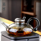 高茗鼠尾玻璃煮茶壶2024新款电陶炉煮茶器财鼠高档加厚茶水分离泡茶壶 财鼠壶【单壶】 550ml