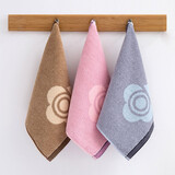 洁丽雅（Grace）毛巾家纺纯棉方巾3条装加厚成人男女士家用擦汗洗脸巾小毛巾 【8991棕1蓝1紫1】 3条 55g