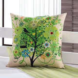 欣嘉妍 抱枕靠垫含芯 亚麻手感靠枕沙发床头靠垫腰枕礼品可定制 可拆洗 发财树42*42cm 枕芯+枕套