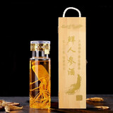 琉阳泡酒瓶高硼硅泡酒瓶小酒瓶空酒瓶玻璃酒瓶子泡药酒泡酒玻璃瓶 1斤大口1个+木盒0.5L