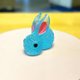 米聆微景观装饰摆件可爱动物卡通发光彩色小兔子夜光萌兔园艺植物树 蓝色（2个装）