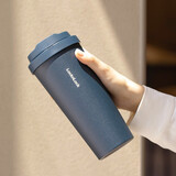 乐扣乐扣（LOCK&LOCK）元气保温杯不锈钢一键式弹跳盖咖啡杯车载商务杯子【年会福利】 深蓝色 550ml