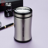 希诺（HEENOOR）保温杯男女士时尚便携花茶杯商务办公车载水杯矮萌大肚杯子情侣杯 黑色-230ML-小巧迷你【矮萌款】 【304不锈钢真空杯】礼盒装