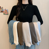 俞兆林半高领针织打底衫女秋冬毛衣女百搭修身长袖紧身线衣白色