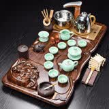 兿凡臻品 功夫整套茶具套装家用全自动实木乌金石茶盘茶台一体式电磁炉 4布袋佛年年有鱼