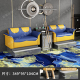 都格台球室观球椅子比赛专用卡座沙发茶几高端台球俱乐部球房看球桌椅 9尺 黄底蓝色四人位-S67脚踏款