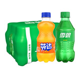 可口可乐（Coca-Cola）迷你可乐汽水碳酸饮料瓶装小瓶 新老包装随机发货 300mL24瓶有糖雪碧12芬达12