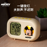 迪士尼（Disney）儿童闹钟学生专用起床神器男女孩 多功能实时温度大音量夜灯桌面床头闹钟 米奇电子闹钟